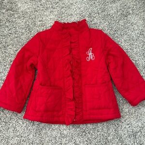 Red corduroy Quilted jacket w/ “A” monogram Size 2t